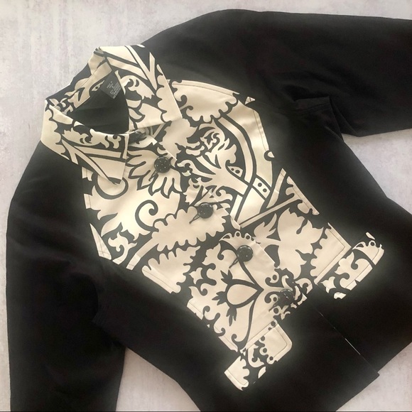 Onque Casuals Floral Print Tailored Cotton Blazer 2 - Picture 2 of 7